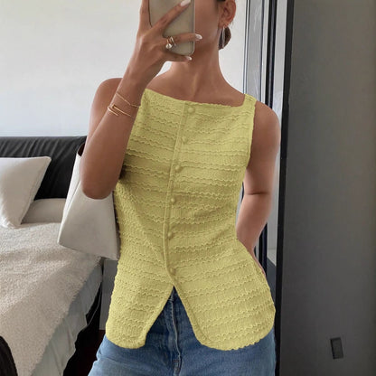 Top Mujer Sin Mangas Cuerpo Entallado Texturizado