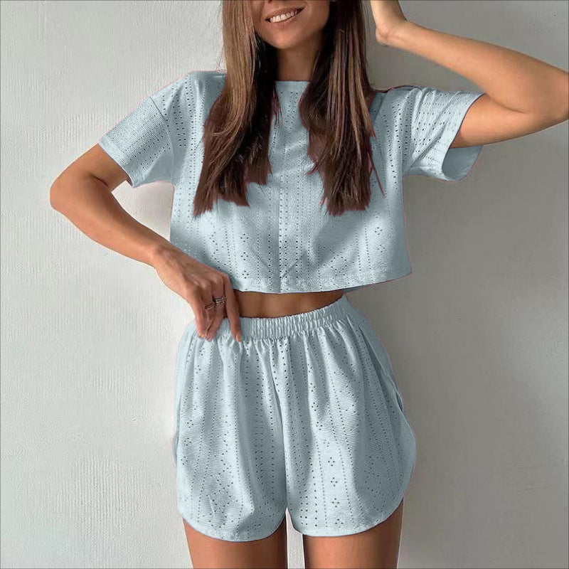 Conjunto de verano corto y fresco con mangas cortas