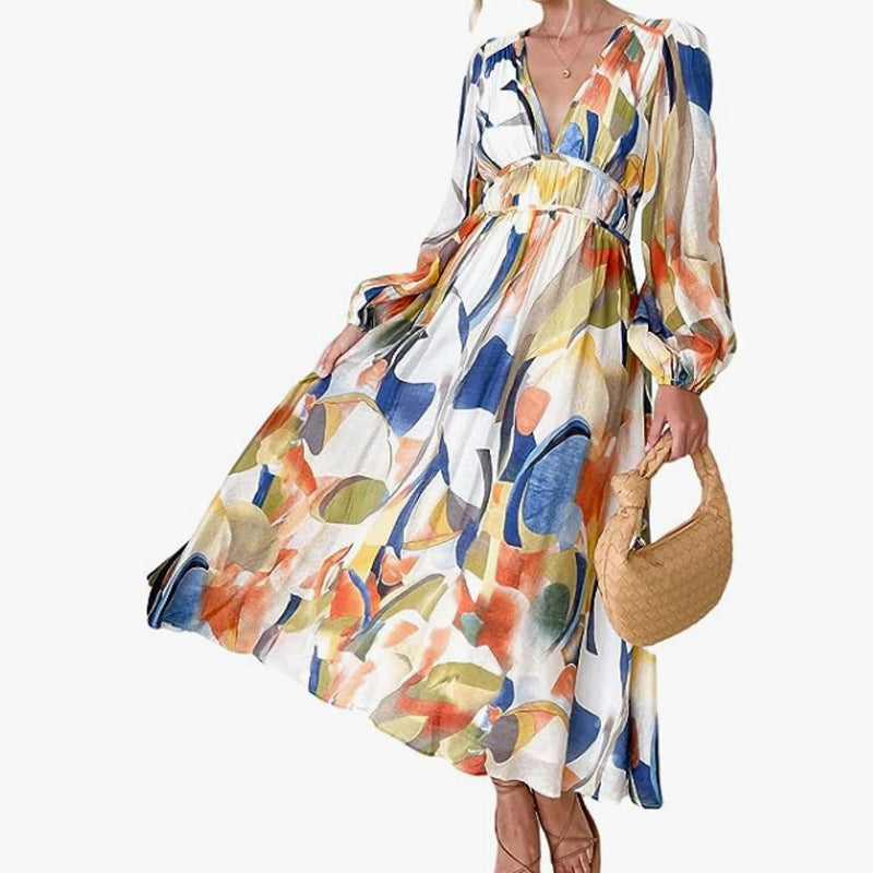 Vestido Midi FlorAL Elegante Con Escote Cruzado