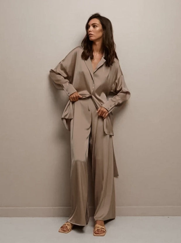 Conjunto de Dos Piezas Elegante Frances Clásico