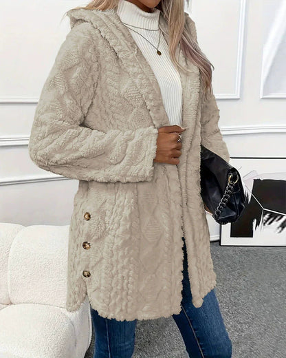 Chaquetón Acogedor Capucha Suave Invierno