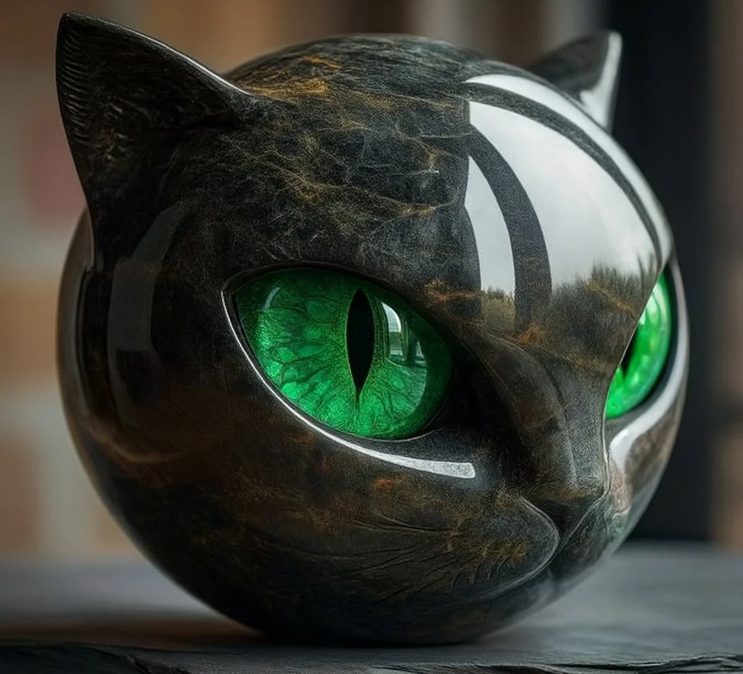 Estatua Gato Mármol Decorativa - Vestiria