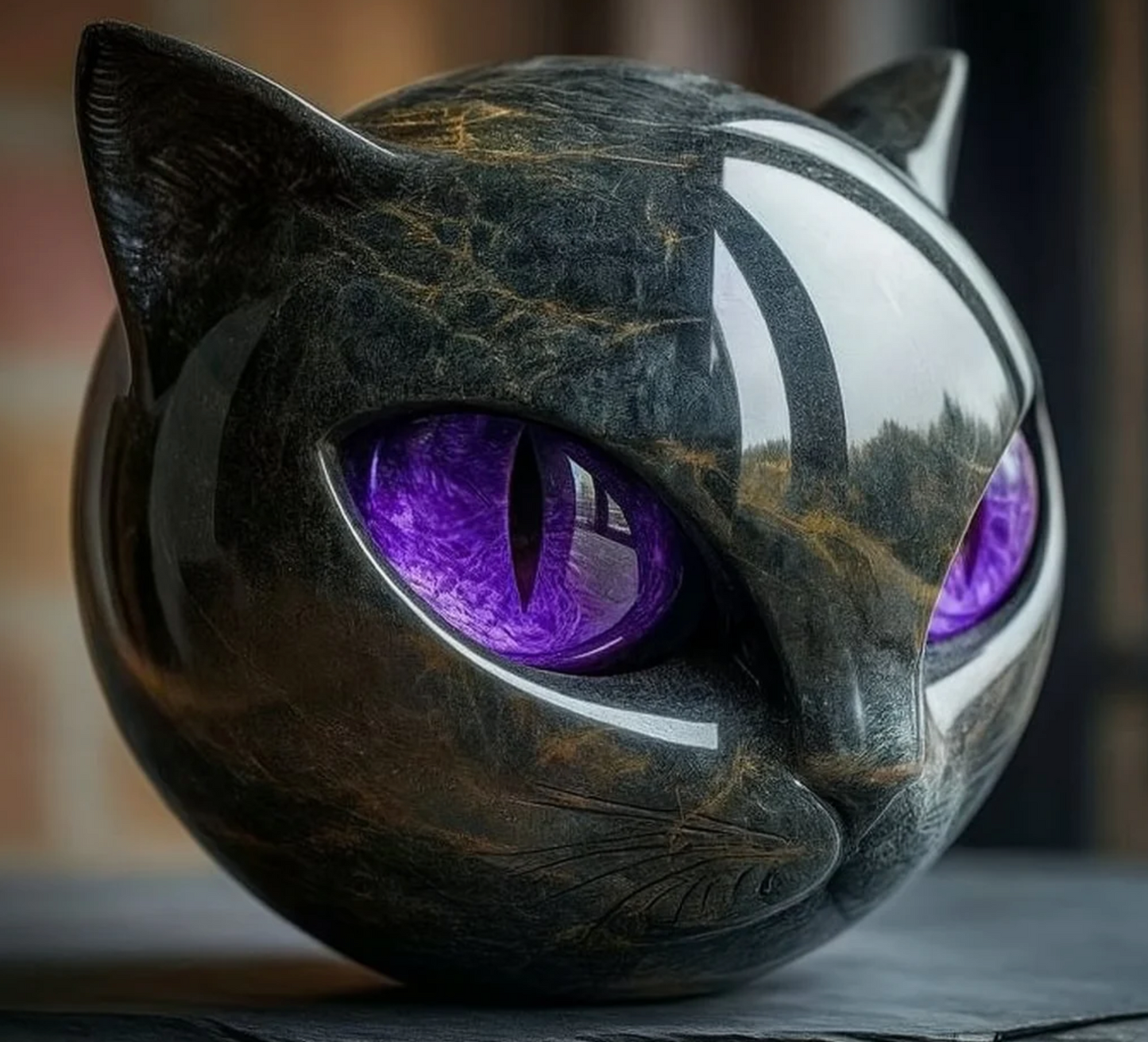 Estatua Gato Mármol Decorativa
