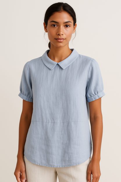 Blusa Mujer Sencilla Cuello Redondo Verano - Vestiria