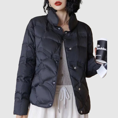 Chaqueta invernal abrigada con cierre para mujer