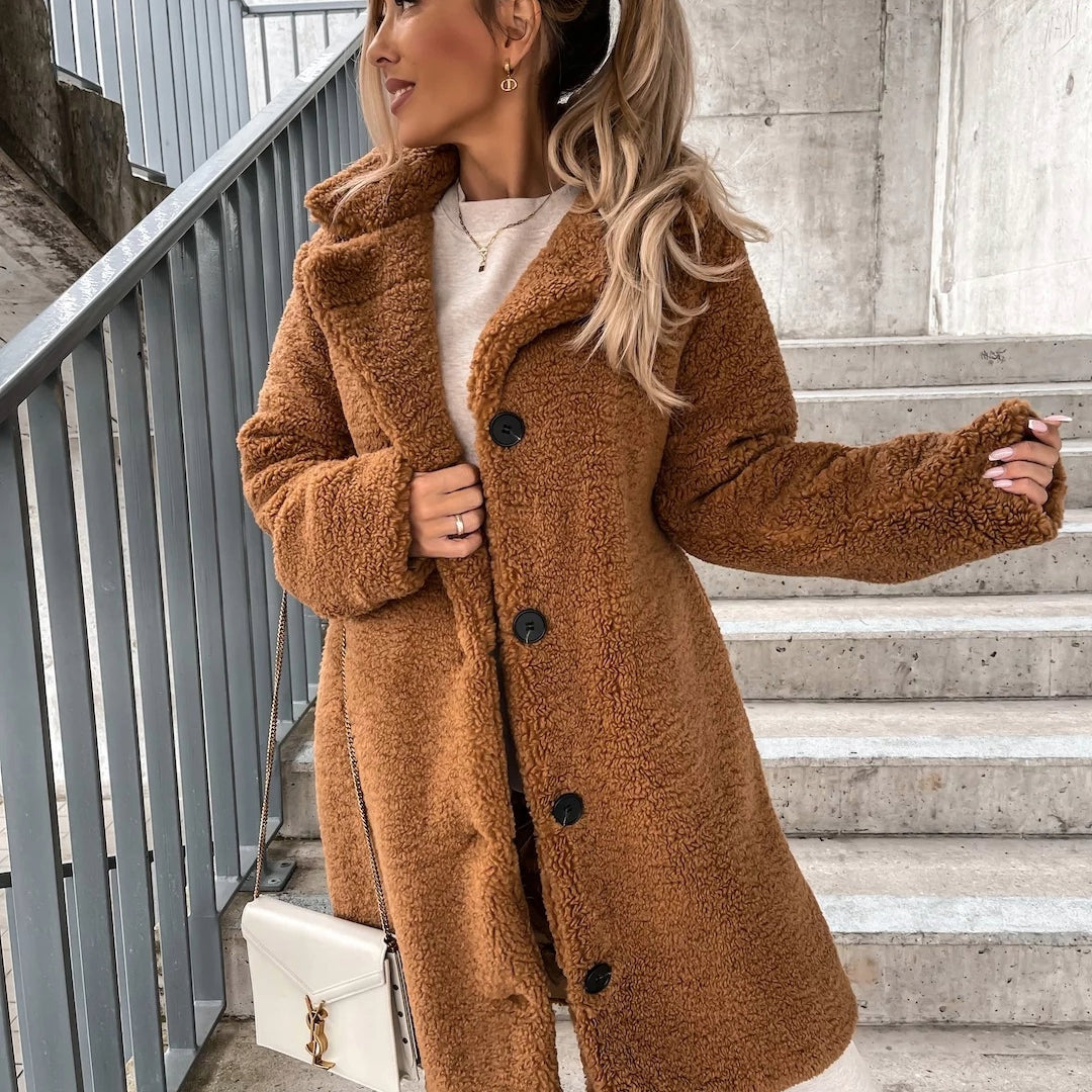 Abrigo Peludo Cálido y Chic Mujer