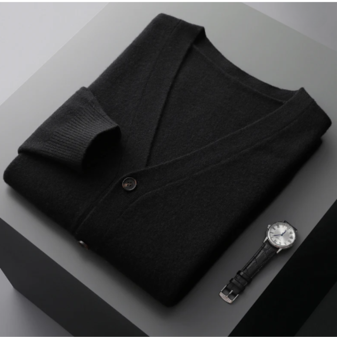 Jersey de punto hombre cuello en V casual