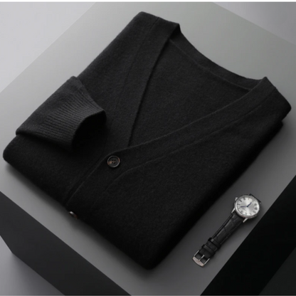 Jersey de punto hombre cuello en V casual