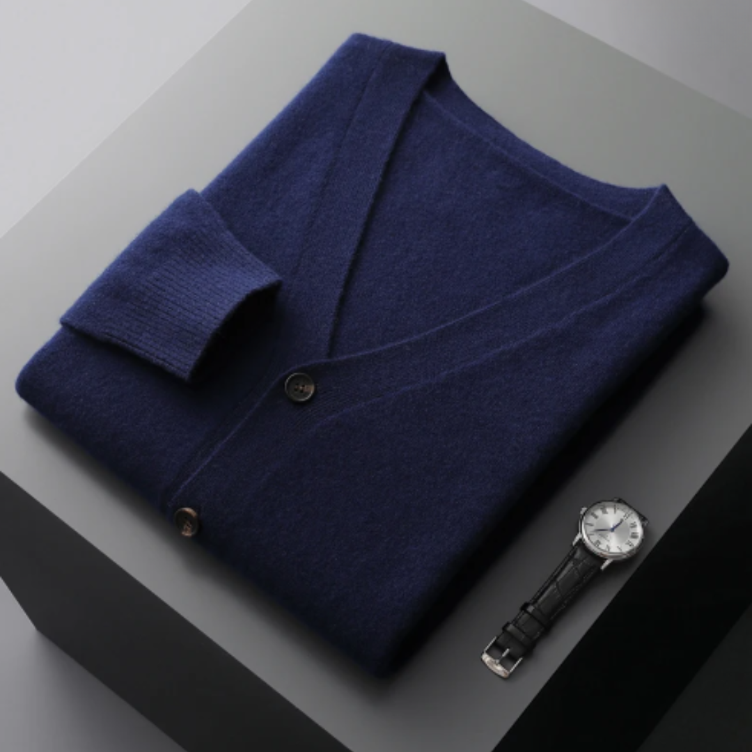 Jersey de punto hombre cuello en V casual