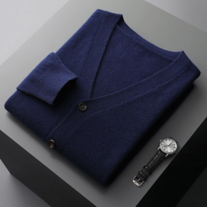 Jersey de punto hombre cuello en V casual