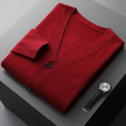 Jersey de punto hombre cuello en V casual