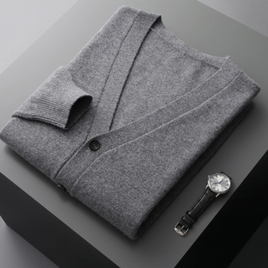 Jersey de punto hombre cuello en V casual