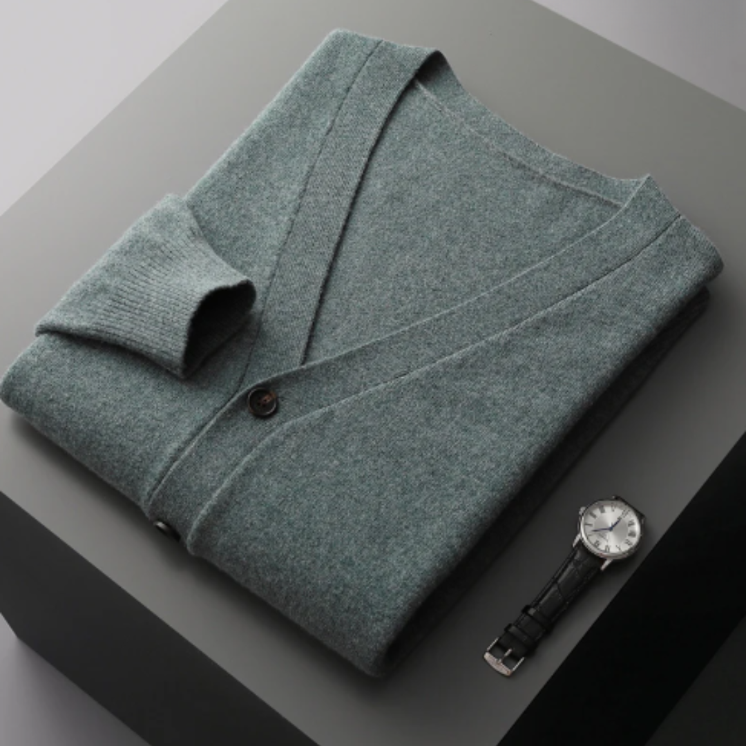 Jersey de punto hombre cuello en V casual
