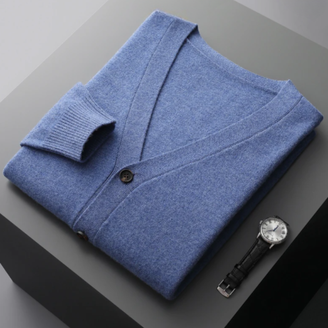 Jersey de punto hombre cuello en V casual