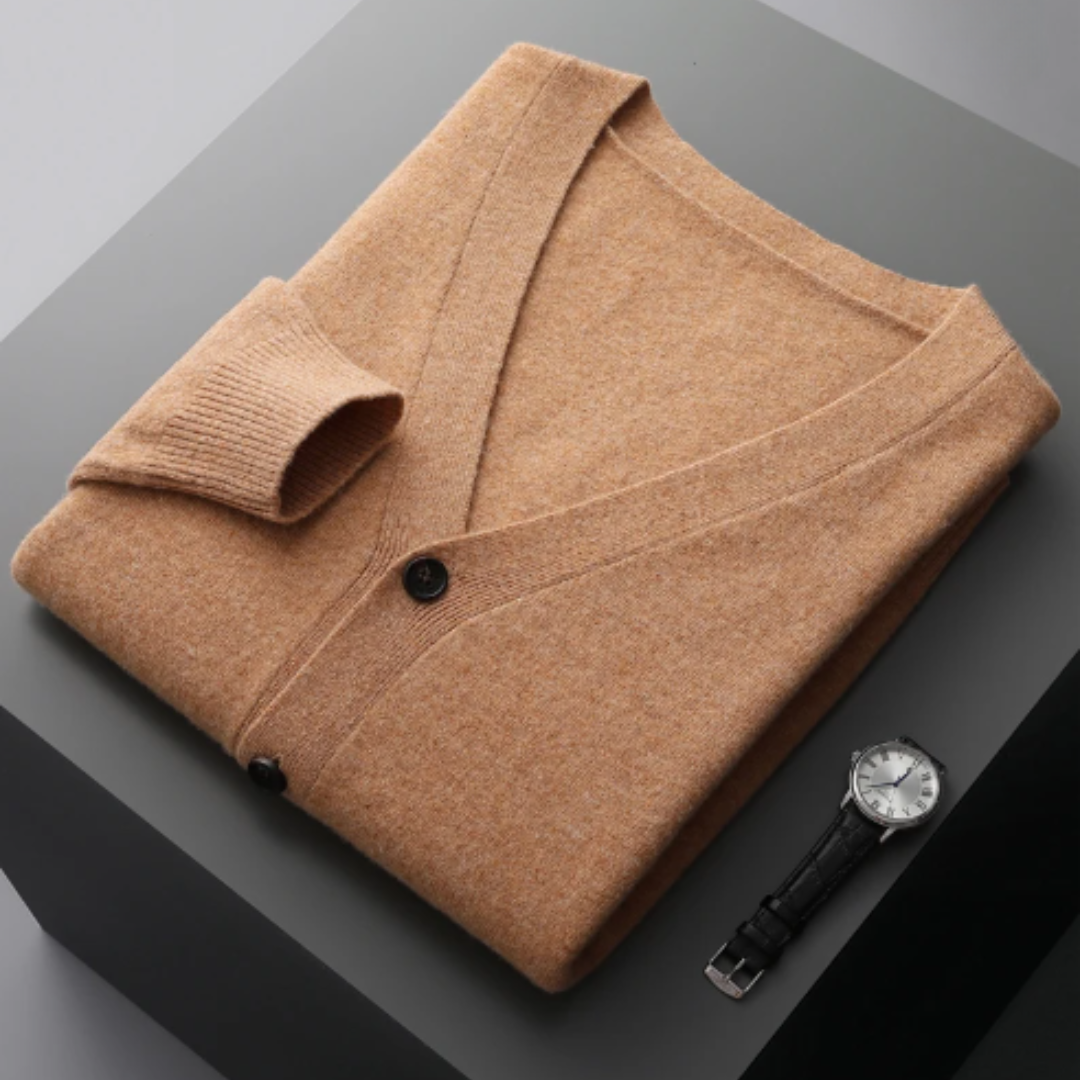 Jersey de punto hombre cuello en V casual