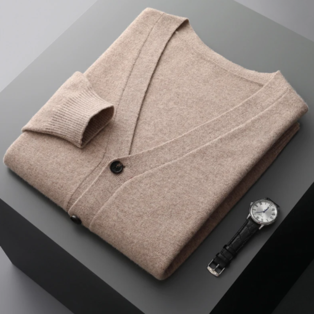 Jersey de punto hombre cuello en V casual - Vestiria