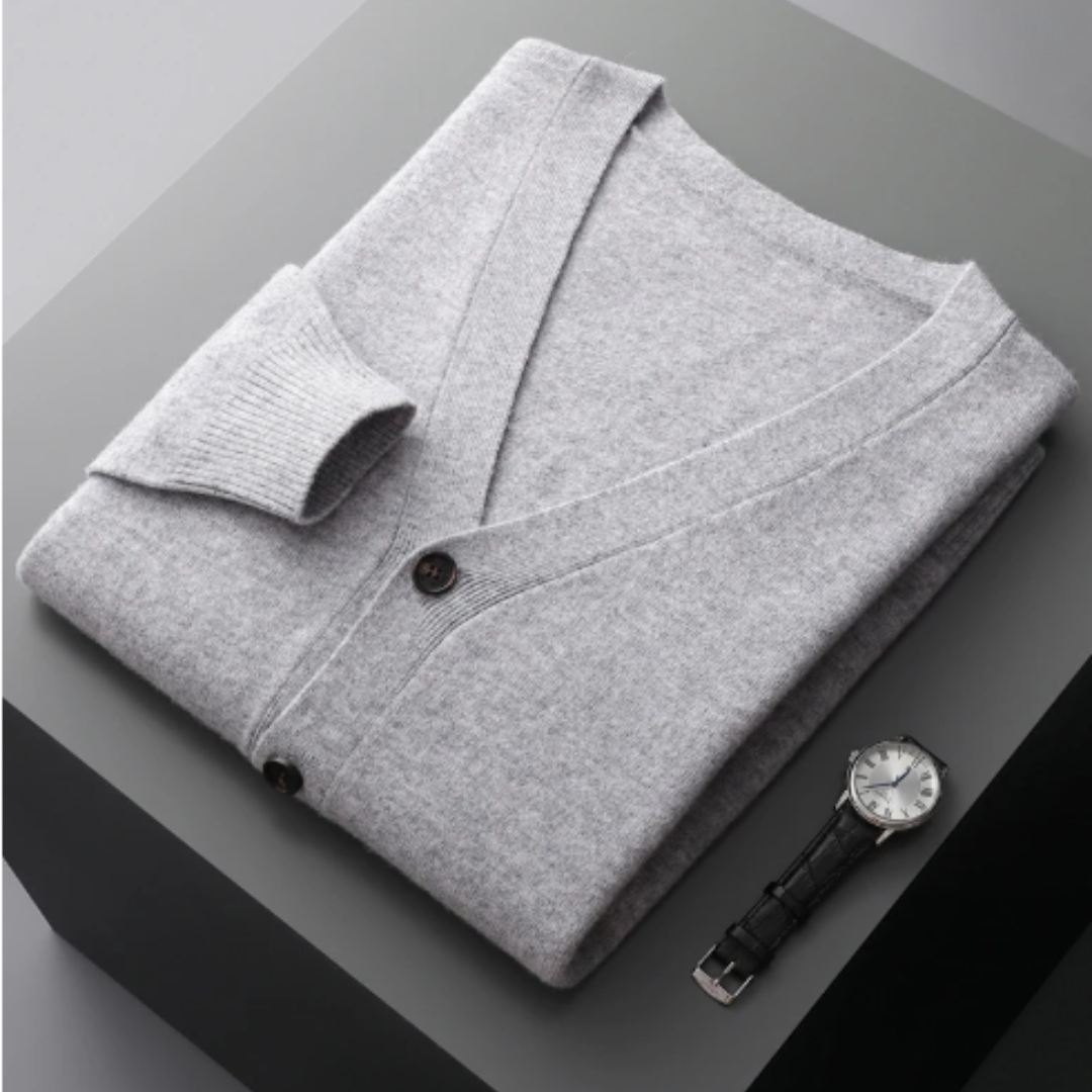 Jersey de punto hombre cuello en V casual