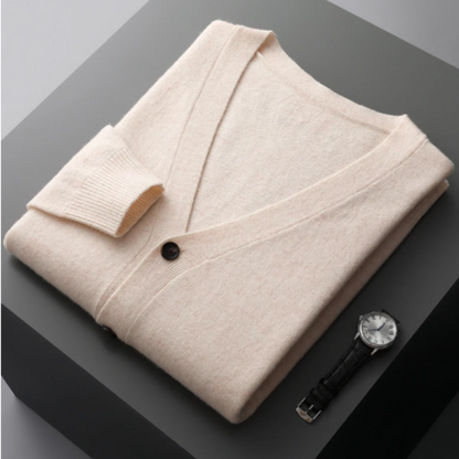 Jersey de punto hombre cuello en V casual