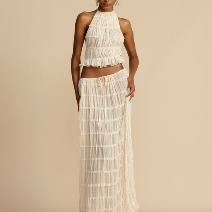 Vestido Falda Corta Conjunto Sin Mangas