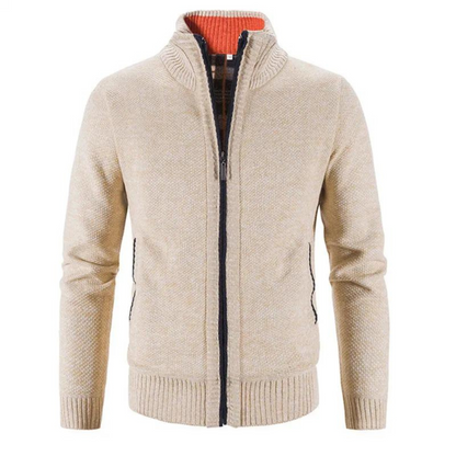 Chaqueta de punto cuello alto abrigada