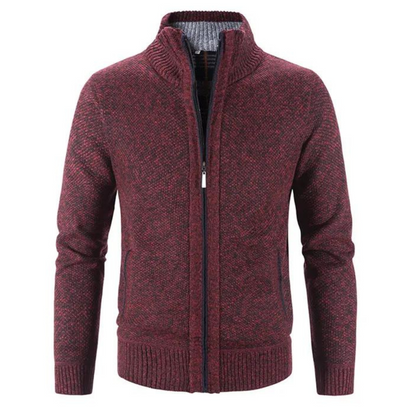Chaqueta de punto cuello alto abrigada