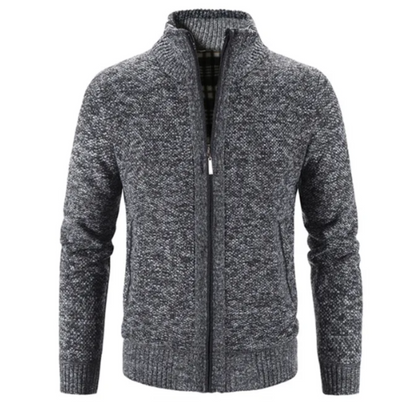 Chaqueta de punto cuello alto abrigada