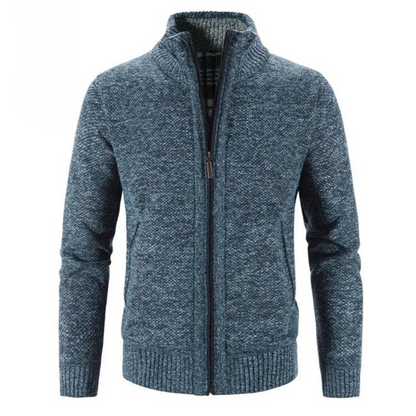 Chaqueta de punto cuello alto abrigada