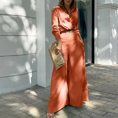 Blusa Mujer Estilosa con Pantalón Ancho