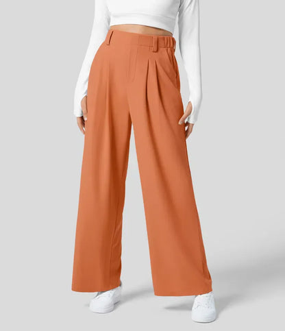 Pantalón Mujer Alto Cintura Ancha Elegante