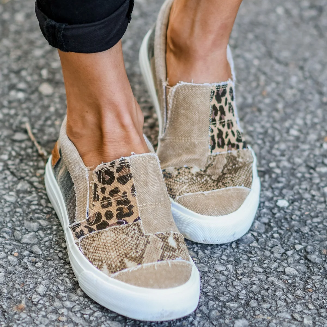 Zapatillas Slip-on Mujer Patchwork Elegantes - Vestiria