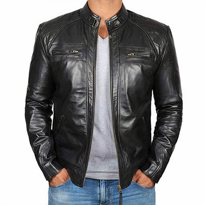 Chaqueta Motera Impermeable con Bolsillos Cerrados