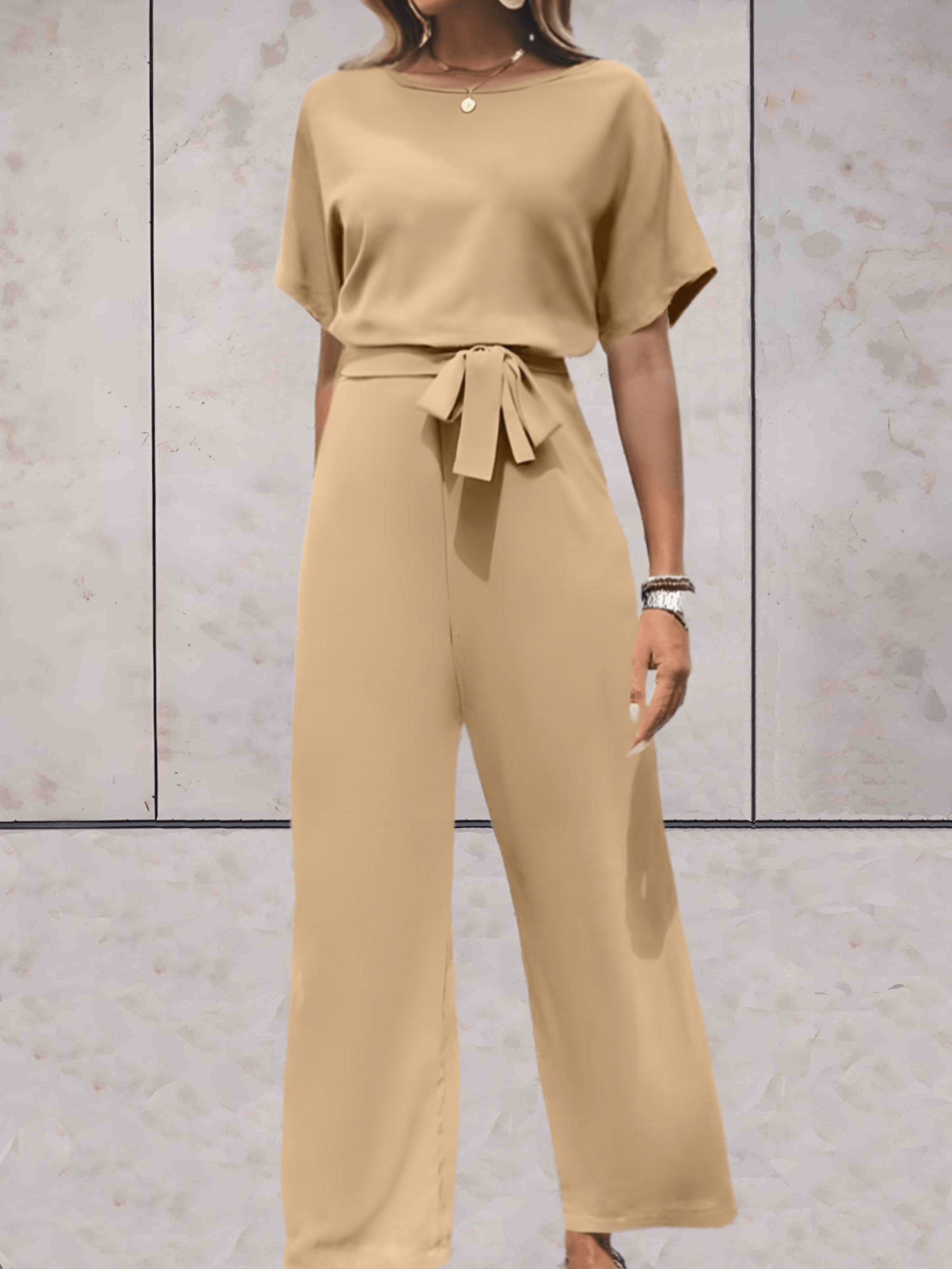 Pantalón Elegante Cuello Redondo Estilo Clásico - Vestiria