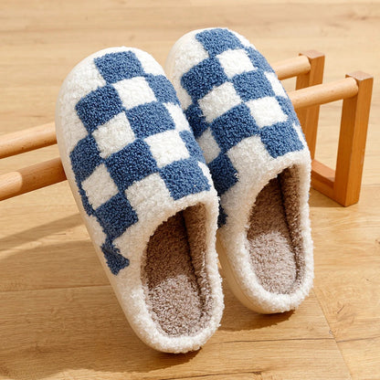 Pantuflas Mujer Polar Cuadros Calentitas