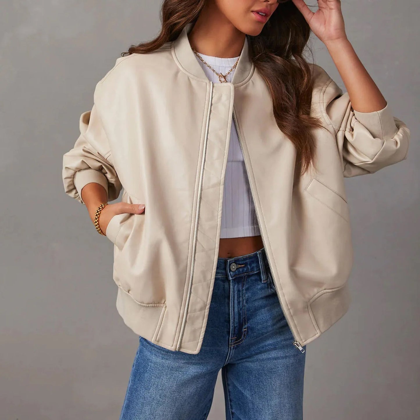 Chaquetón mujer grande estilo urbano casual