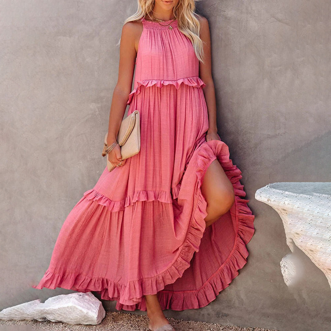 Vestido Maxi Elegante Sin Mangas Floral - Vestiria