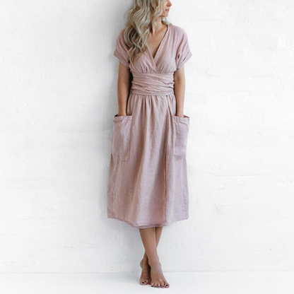 Vestido Casual Cuello en V Mujer