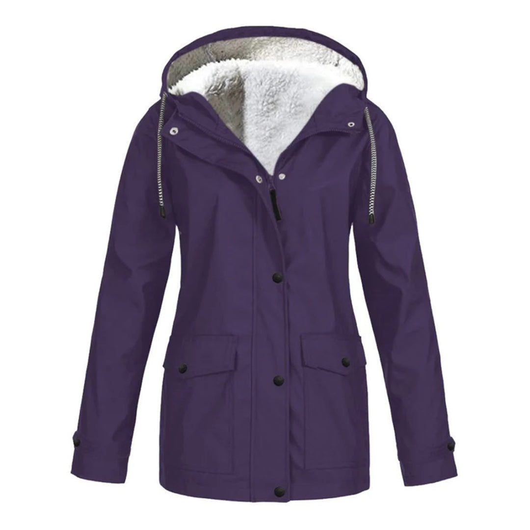Chaquetón Impermeable Mujer Forro Polar Corto