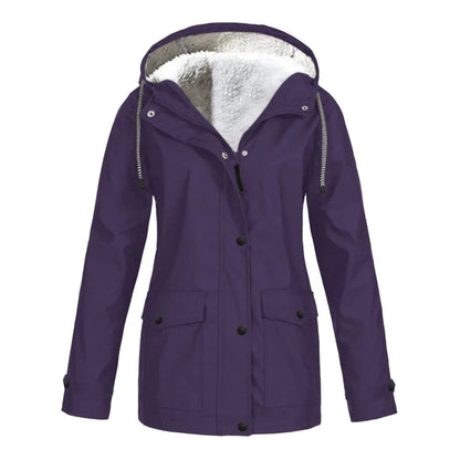 Chaquetón Impermeable Mujer Forro Polar Corto