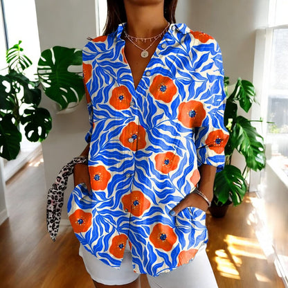 Blusa ligera con botones y corte cómodo mujer