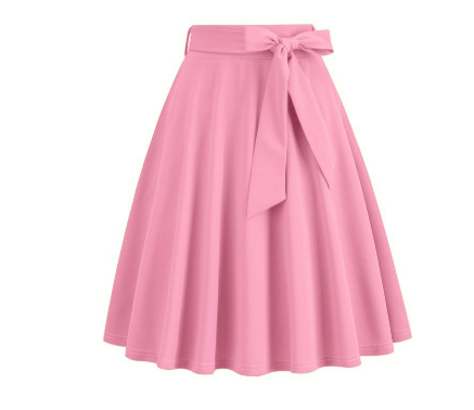 Falda Mujer Midi Elegante con Lazo