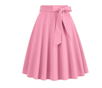 Falda Mujer Midi Elegante con Lazo