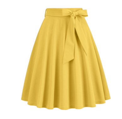 Falda Mujer Midi Elegante con Lazo