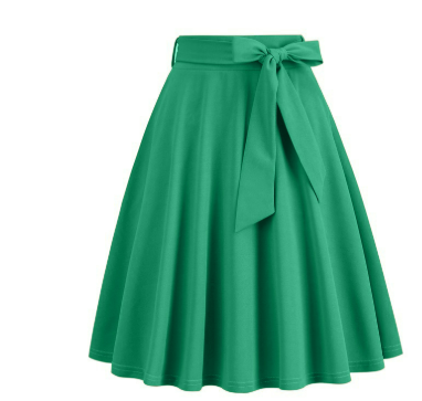 Falda Mujer Midi Elegante con Lazo