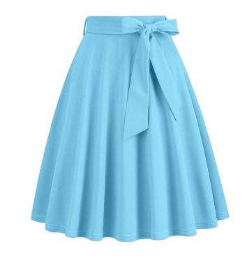 Falda Mujer Midi Elegante con Lazo