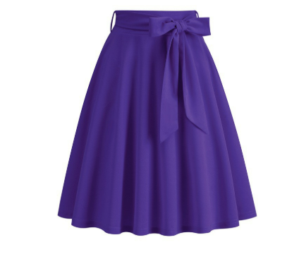 Falda Mujer Midi Elegante con Lazo