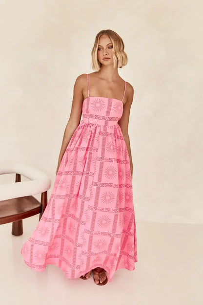 Vestido Rosa Feminino y Elegante