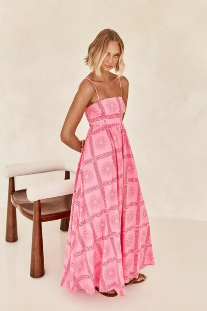 Vestido Rosa Feminino y Elegante - Vestiria