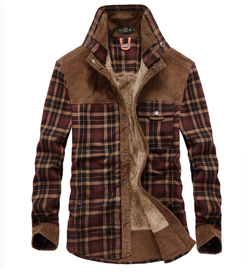 Chaquetón de invierno abrigado para hombre cuello alto