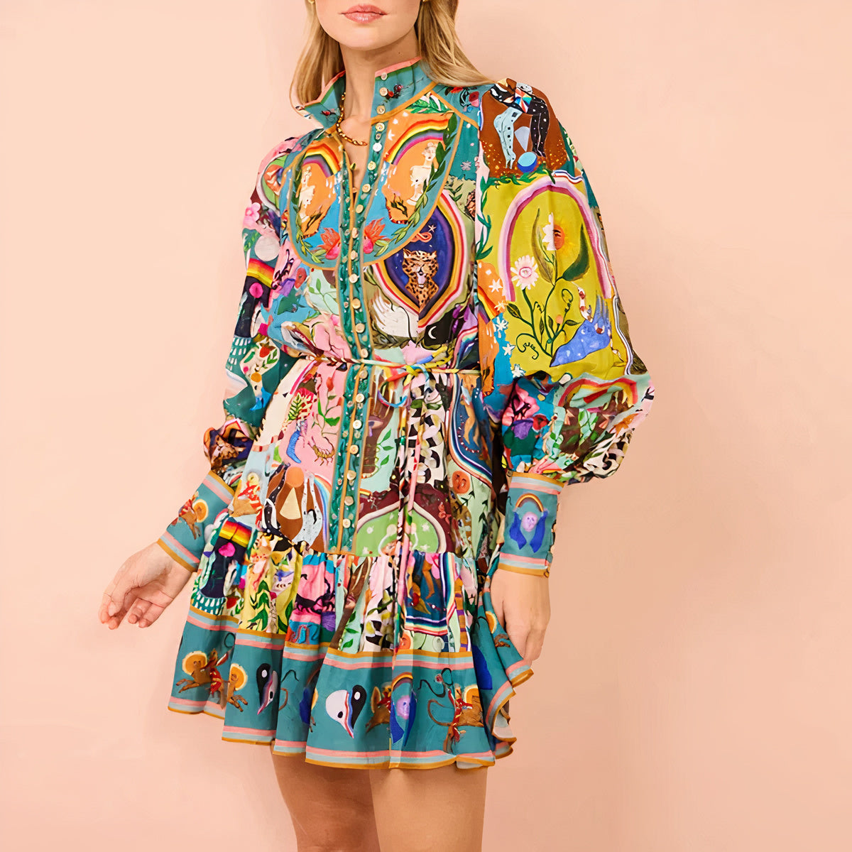 Vestido Plisado Florado Primavera - Vestiria