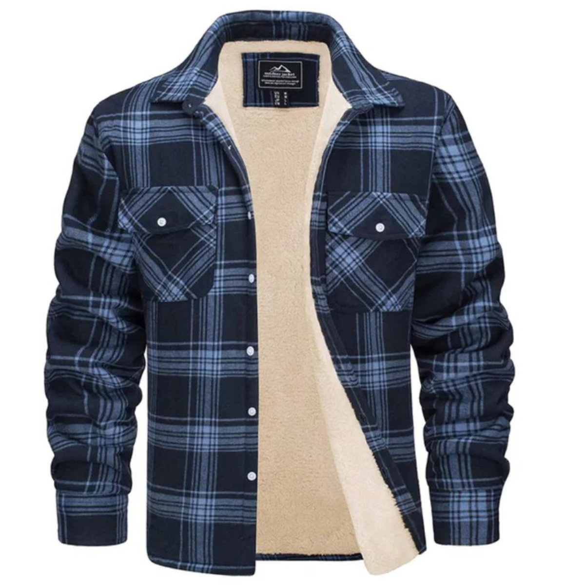 Chaqueta Cuadros Abrigo Forro Polar Cálido